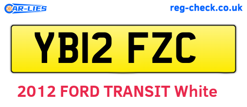 YB12FZC are the vehicle registration plates.