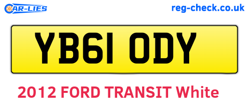 YB61ODY are the vehicle registration plates.