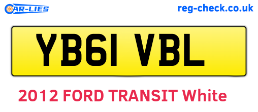 YB61VBL are the vehicle registration plates.