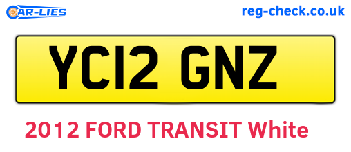 YC12GNZ are the vehicle registration plates.