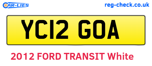 YC12GOA are the vehicle registration plates.