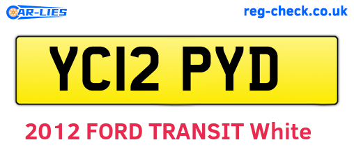 YC12PYD are the vehicle registration plates.
