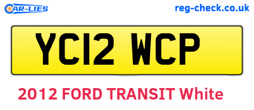 YC12WCP are the vehicle registration plates.