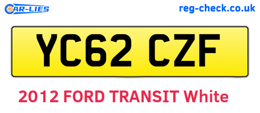 YC62CZF are the vehicle registration plates.