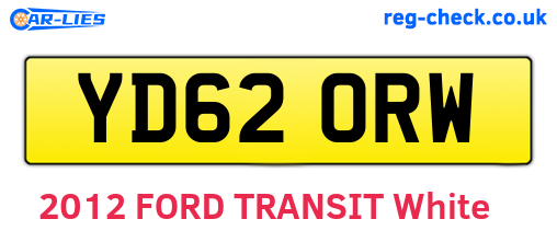 YD62ORW are the vehicle registration plates.