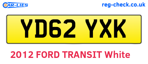 YD62YXK are the vehicle registration plates.