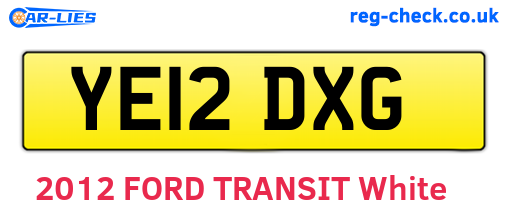 YE12DXG are the vehicle registration plates.