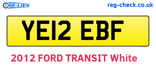 YE12EBF are the vehicle registration plates.