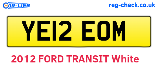 YE12EOM are the vehicle registration plates.