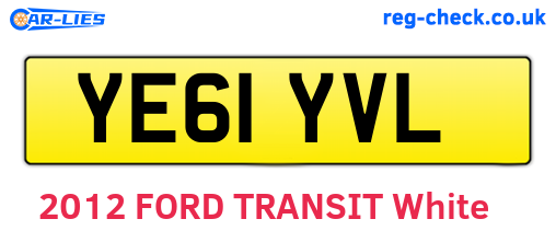 YE61YVL are the vehicle registration plates.