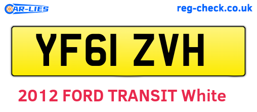 YF61ZVH are the vehicle registration plates.