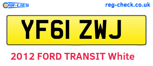 YF61ZWJ are the vehicle registration plates.