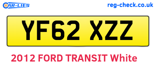 YF62XZZ are the vehicle registration plates.