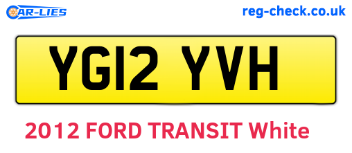 YG12YVH are the vehicle registration plates.