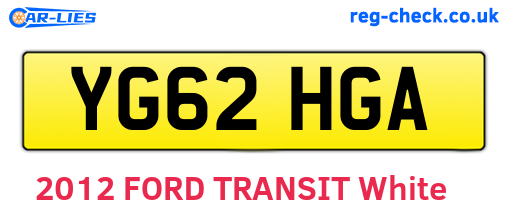 YG62HGA are the vehicle registration plates.