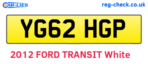 YG62HGP are the vehicle registration plates.