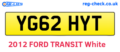 YG62HYT are the vehicle registration plates.
