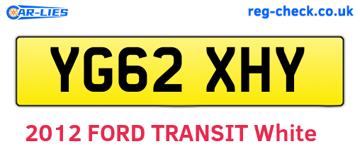 YG62XHY are the vehicle registration plates.