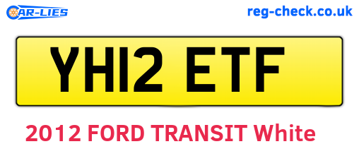 YH12ETF are the vehicle registration plates.