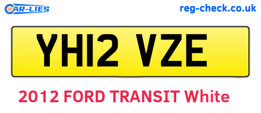 YH12VZE are the vehicle registration plates.