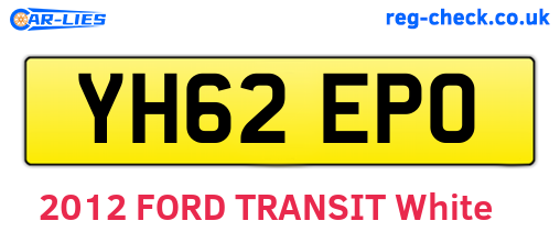 YH62EPO are the vehicle registration plates.