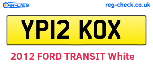 YP12KOX are the vehicle registration plates.