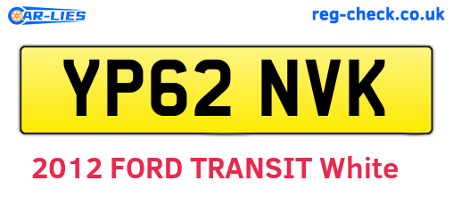 YP62NVK are the vehicle registration plates.