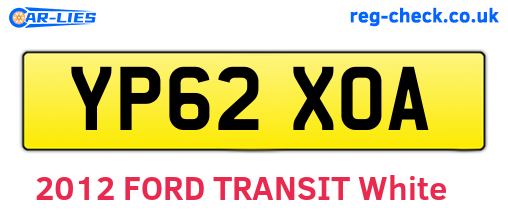 YP62XOA are the vehicle registration plates.