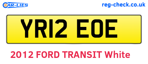 YR12EOE are the vehicle registration plates.