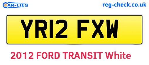 YR12FXW are the vehicle registration plates.