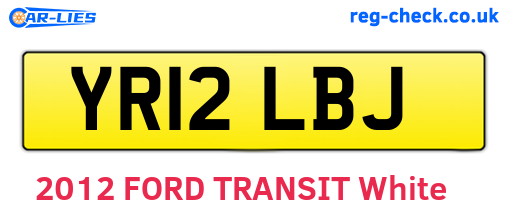 YR12LBJ are the vehicle registration plates.