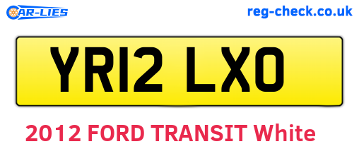 YR12LXO are the vehicle registration plates.