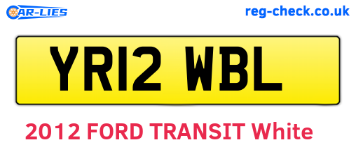 YR12WBL are the vehicle registration plates.