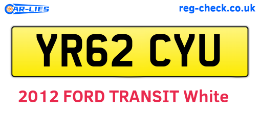 YR62CYU are the vehicle registration plates.