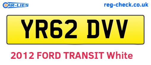 YR62DVV are the vehicle registration plates.