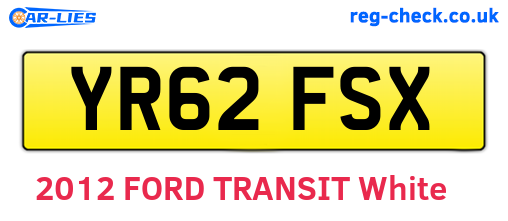 YR62FSX are the vehicle registration plates.