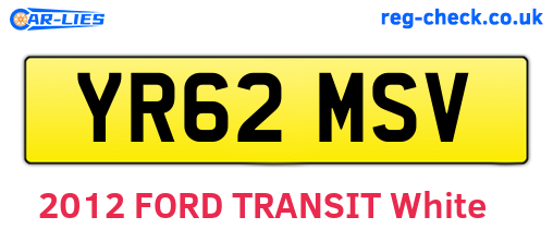 YR62MSV are the vehicle registration plates.