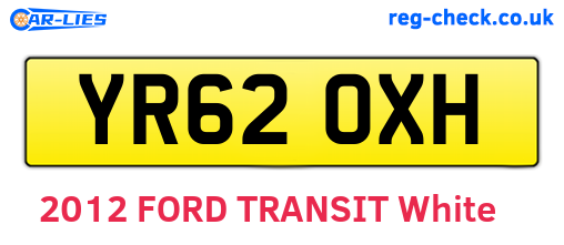 YR62OXH are the vehicle registration plates.