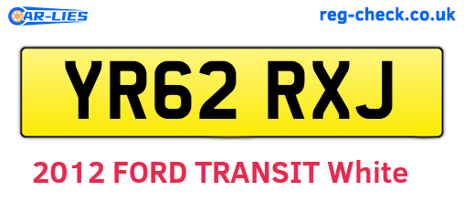 YR62RXJ are the vehicle registration plates.