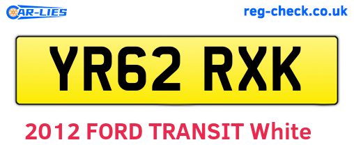 YR62RXK are the vehicle registration plates.