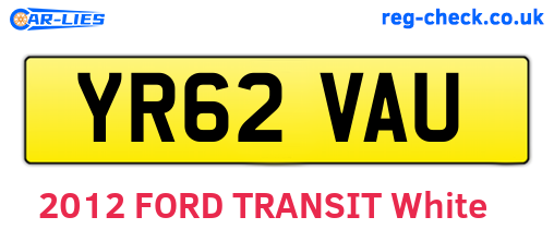YR62VAU are the vehicle registration plates.