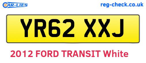YR62XXJ are the vehicle registration plates.