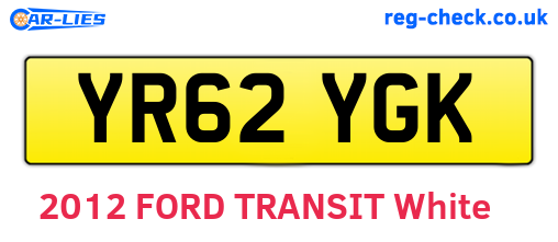 YR62YGK are the vehicle registration plates.