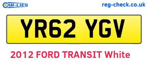 YR62YGV are the vehicle registration plates.