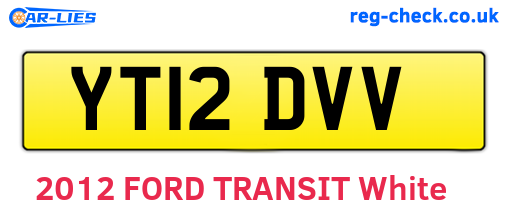 YT12DVV are the vehicle registration plates.