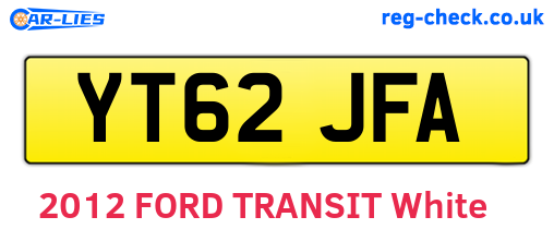 YT62JFA are the vehicle registration plates.