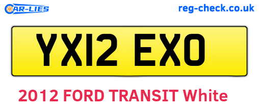 YX12EXO are the vehicle registration plates.