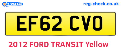 EF62CVO are the vehicle registration plates.