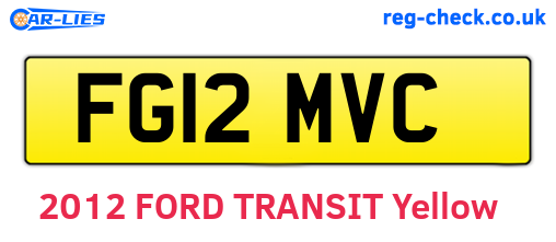 FG12MVC are the vehicle registration plates.
