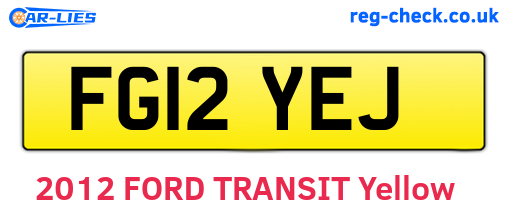 FG12YEJ are the vehicle registration plates.